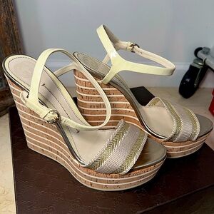 GUCCI Nastro Elba Wedges SIZE 39 (fit like US size 8)